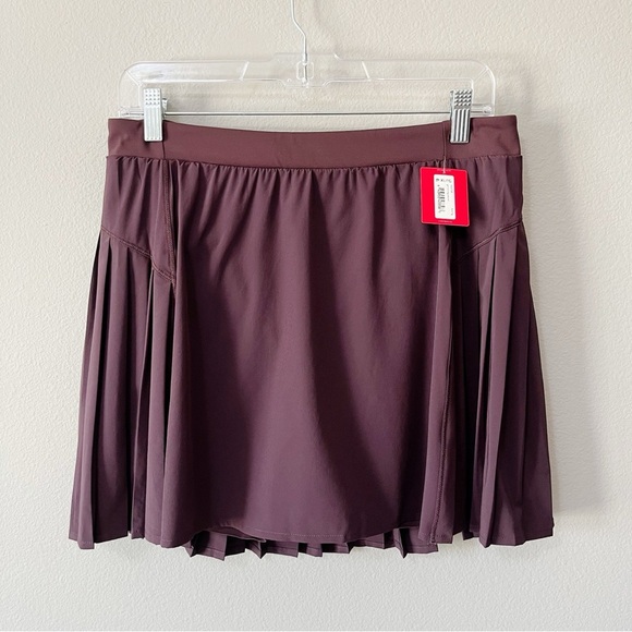 SPANX Get Moving Pleated Skort Dark Fig Purple Size XL Tennis Prep Shorts NEW - Picture 5 of 12